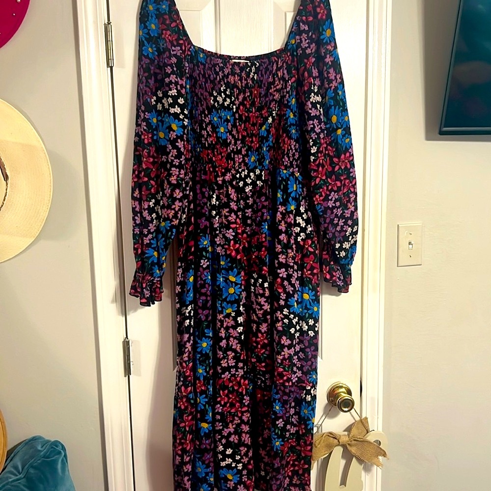Terra & Sky Smocked Floral Dress